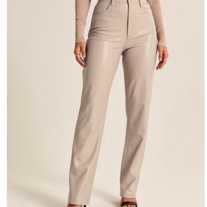 Abercrombie Curve Love Vegan Leather 90s Straight Leg